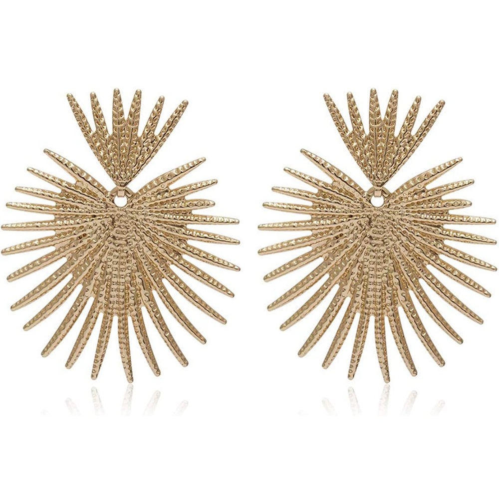 Gold Heart Statement Earrings NEVER WORN